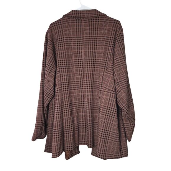 Torrid Studio Ponte Double Breasted Relaxed Blazer Plus Size 4X Brown Plaid - Picture 6 of 6